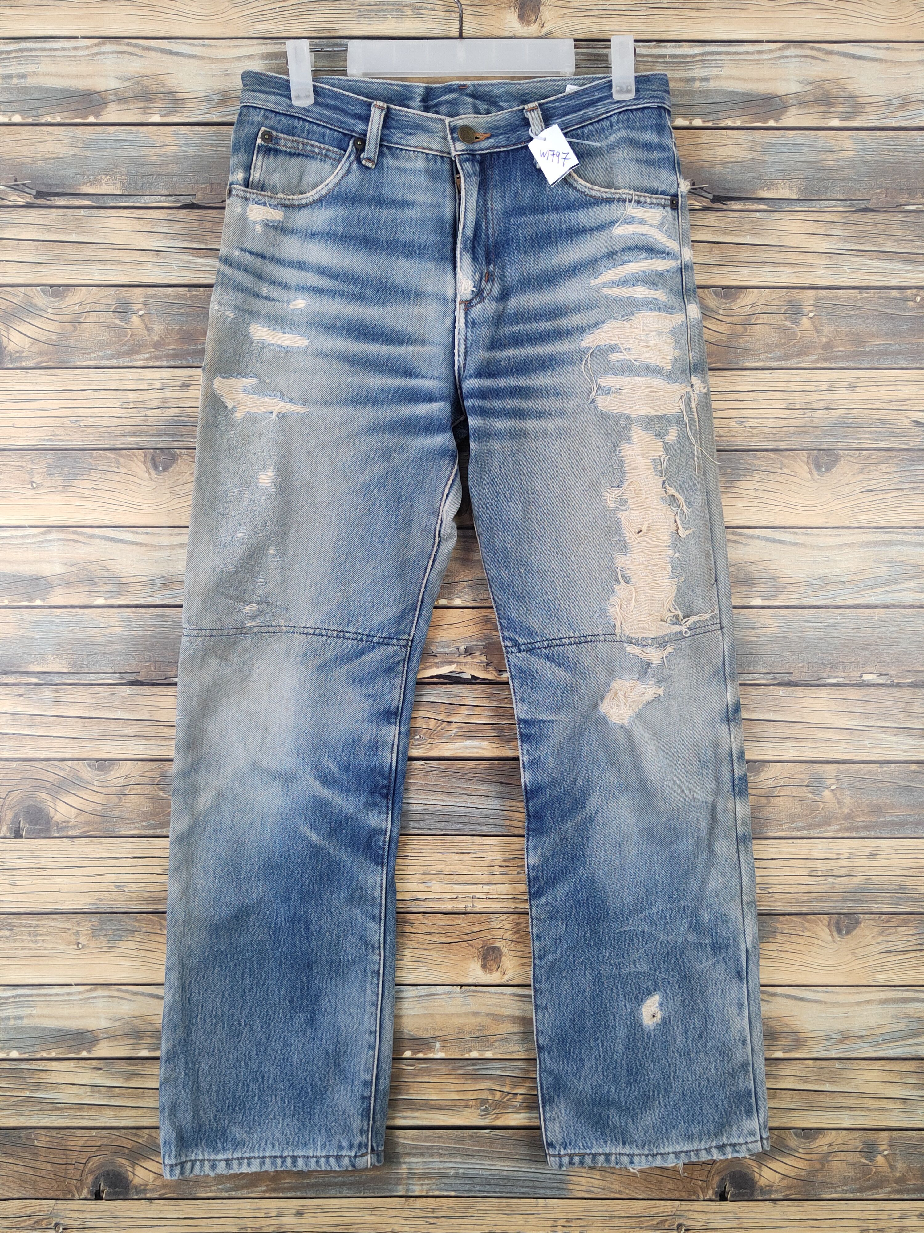 Goldwin Goldwin Blue Distressed Ripped Jeans #W1797 Size US 31 - 1 Thumbnail