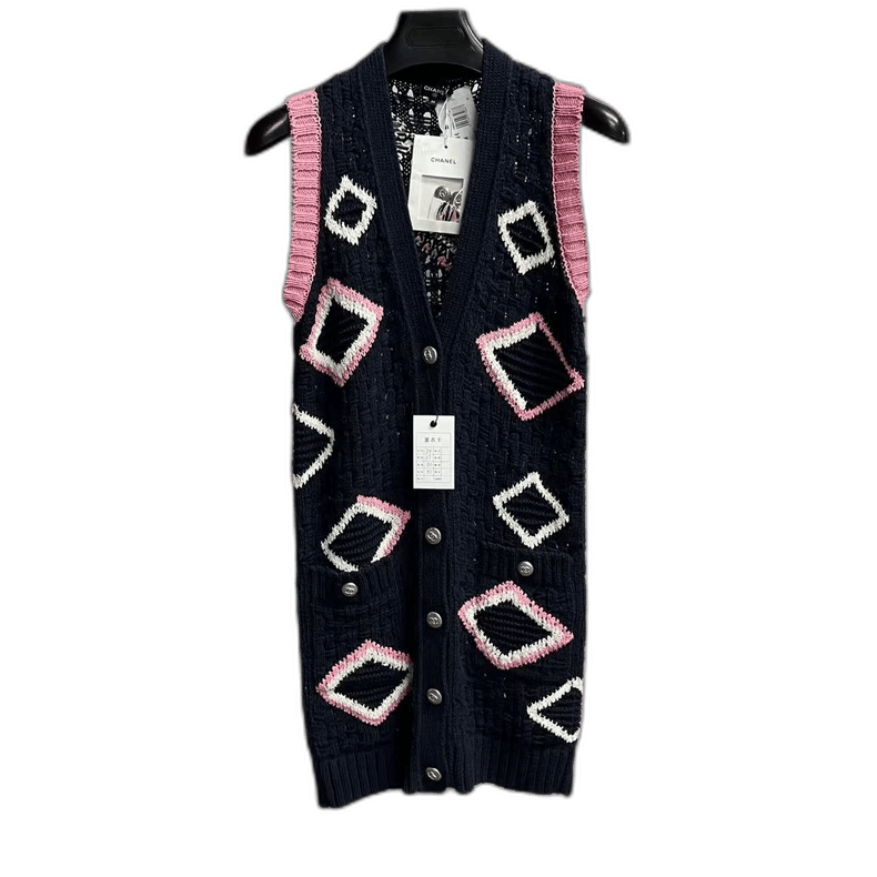 Chanel Chanel Long Knit Vest with Color Blocks Size US S / EU 44-46 / 1 - 1 Thumbnail