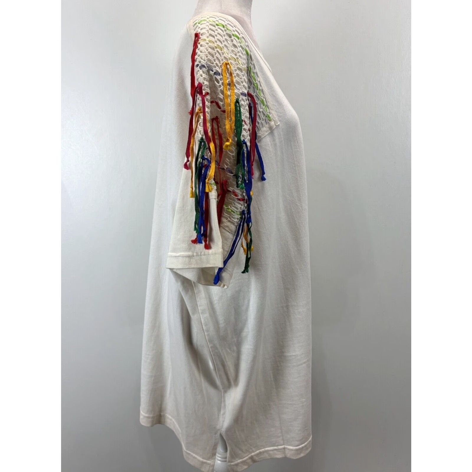 Vintage VINTAGE Victoria Woman T-Shirt 3X Plus White 80s Casual Shoulder Pads Womens Size XXL / US 16-18 / IT 52-54 - 4 Thumbnail