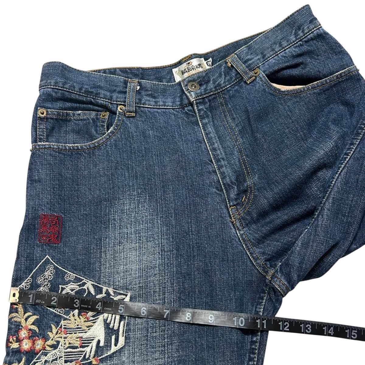 Karakuri Tamashii 383 Karakuri Tamashii jeans embroidered denim blue archive Size US 32 / EU 48 - 12 Thumbnail