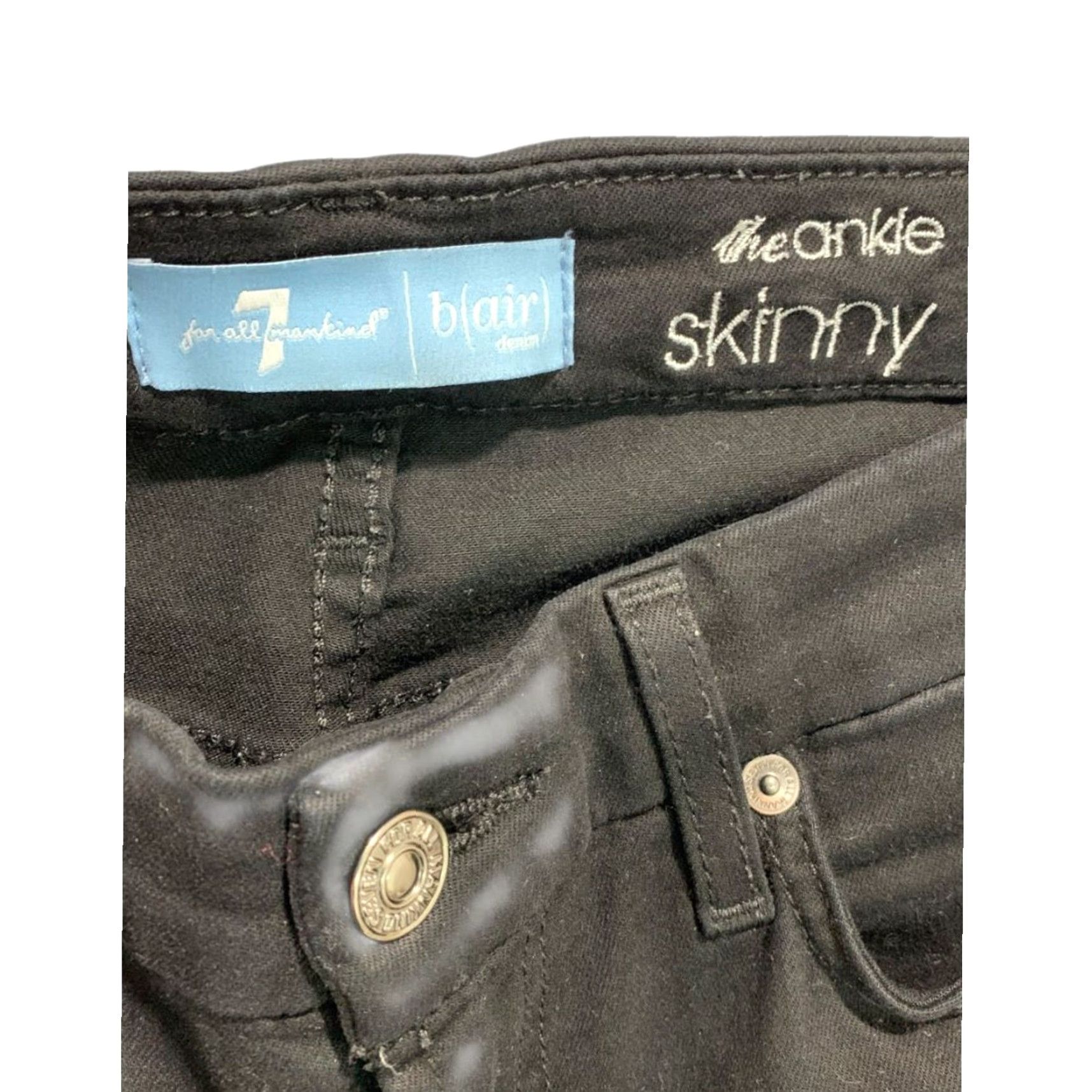 7 For All Mankind 7 For All Mankind Black The Ankle Skinny Jeans Womens Size 27 Size 27" / US 4 / IT 40 - 4 Thumbnail