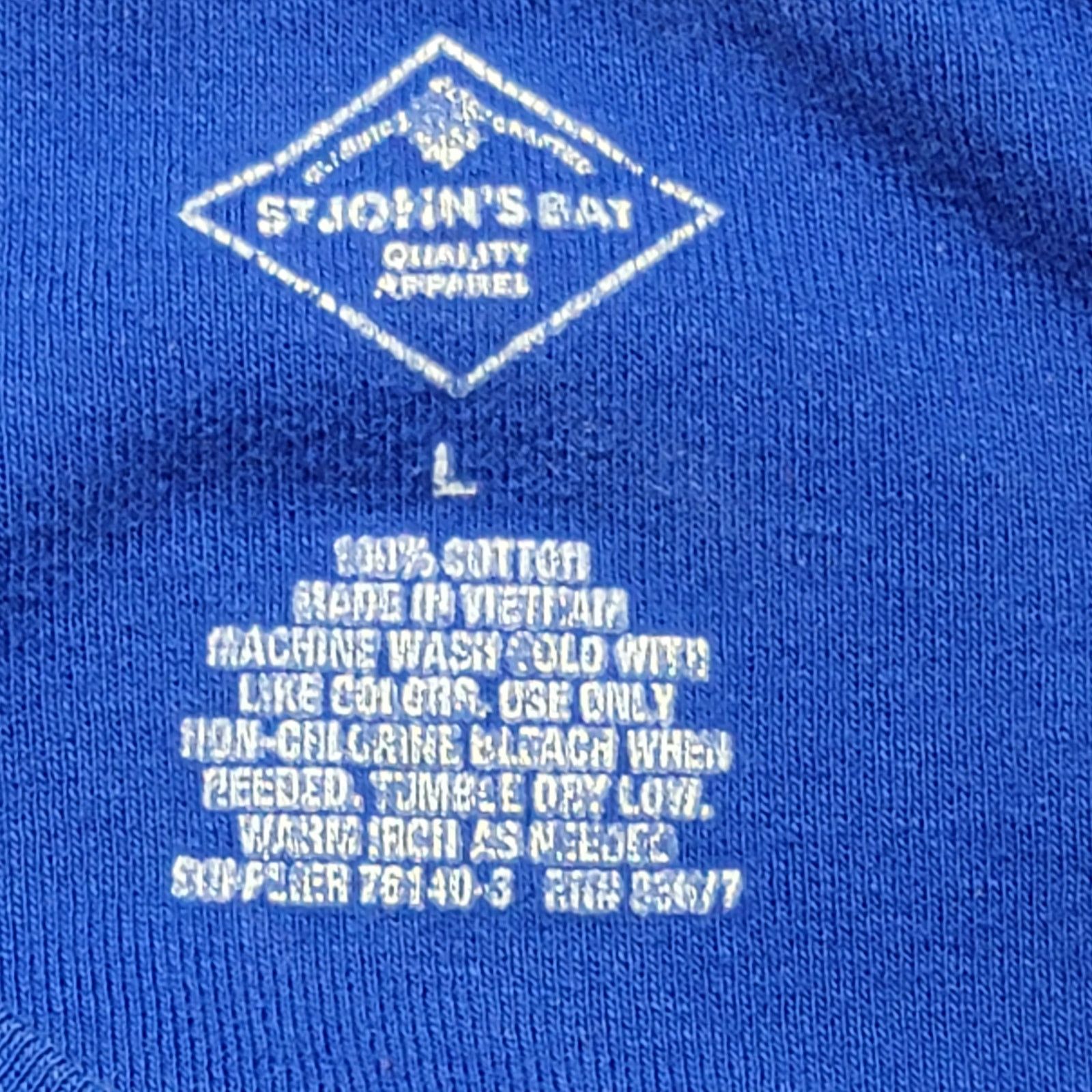 Other St John's Bay Blue V Neck 3/4 Sleeves Top Large Lightweight Size L / US 10 / IT 46 - 4 Thumbnail
