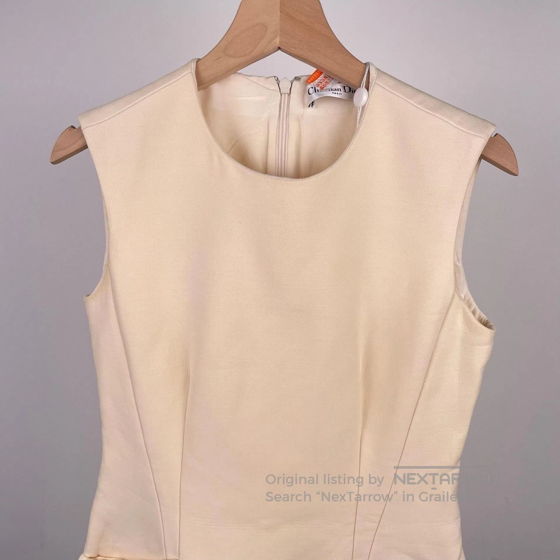 Dior Dior Light Yellow Silk Wool Dress. Size XXS / US 00 / IT 34 - 4 Thumbnail