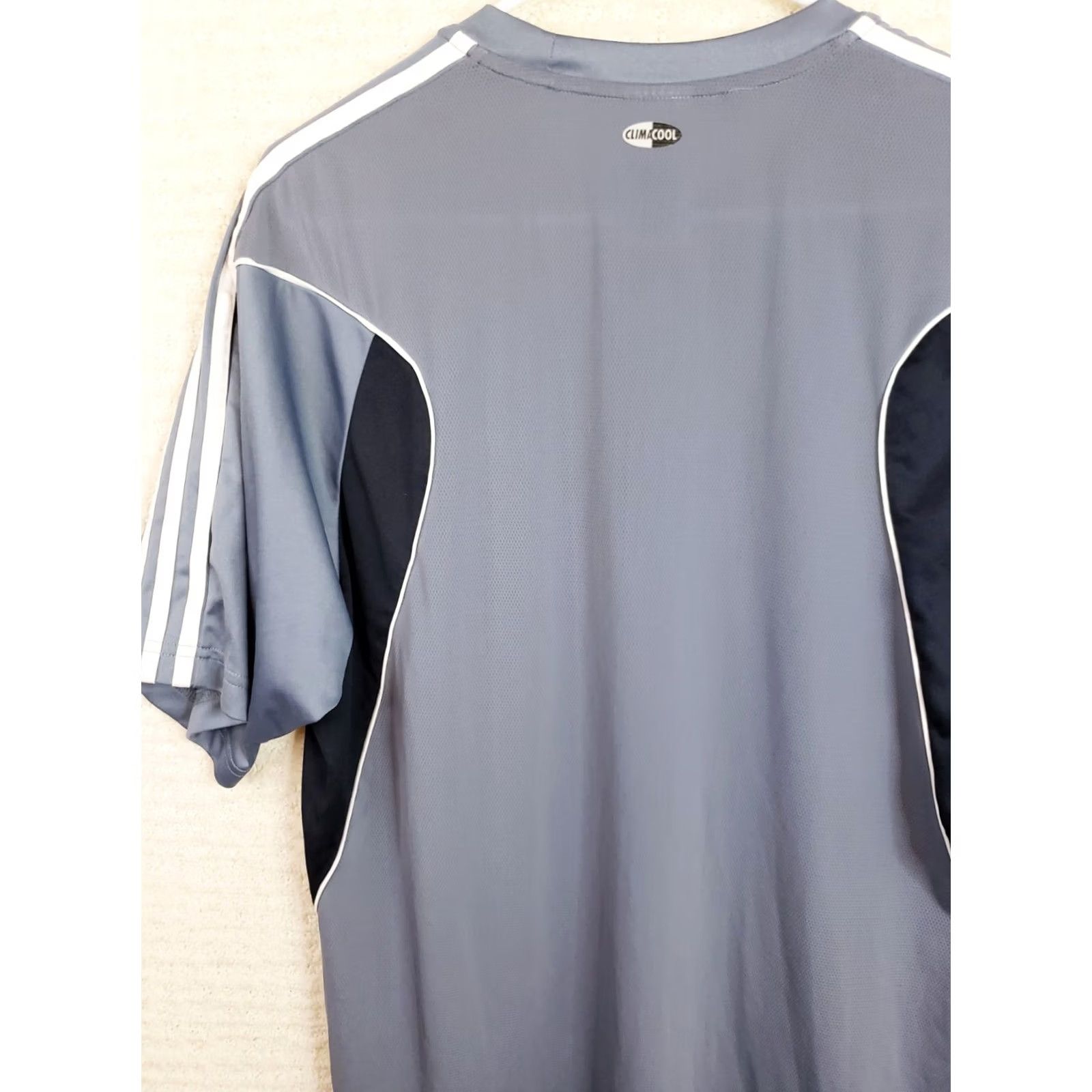 Adidas Adidas Men's M Blue Black SS 3 Stripe Tennis Golf Shirt Sports Workout Crewneck T-Shirt Athletic Plasma (Note: Pls ignore) Size US M / EU 48-50 / 2 - 7 Thumbnail