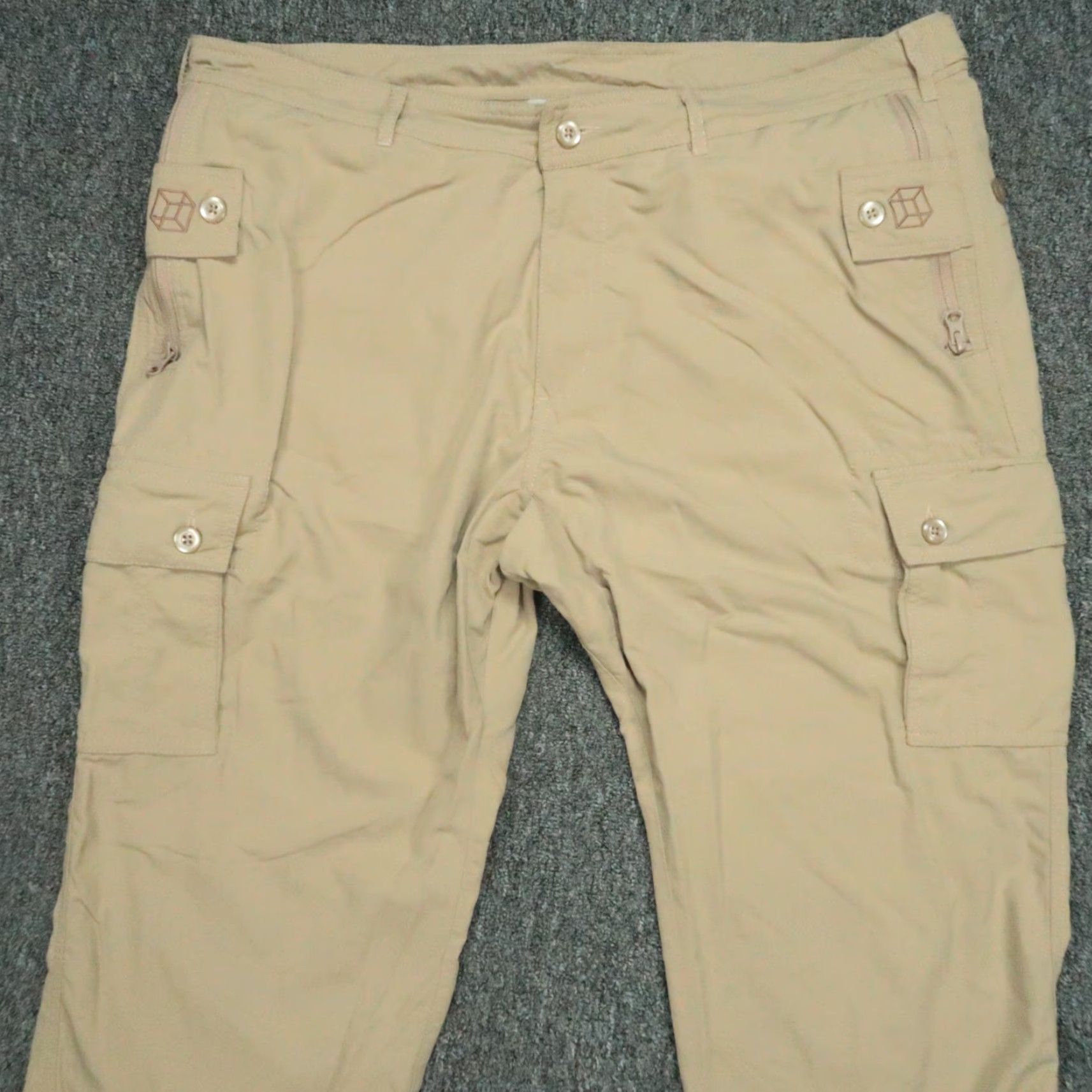 Clothing Arts Pants Men 38x30 Cargo Pocket Khaki Beige Nylon Regular Straight Inseam 30 Travel Casual Formal Business Pocket Pockets Cargo Size 38