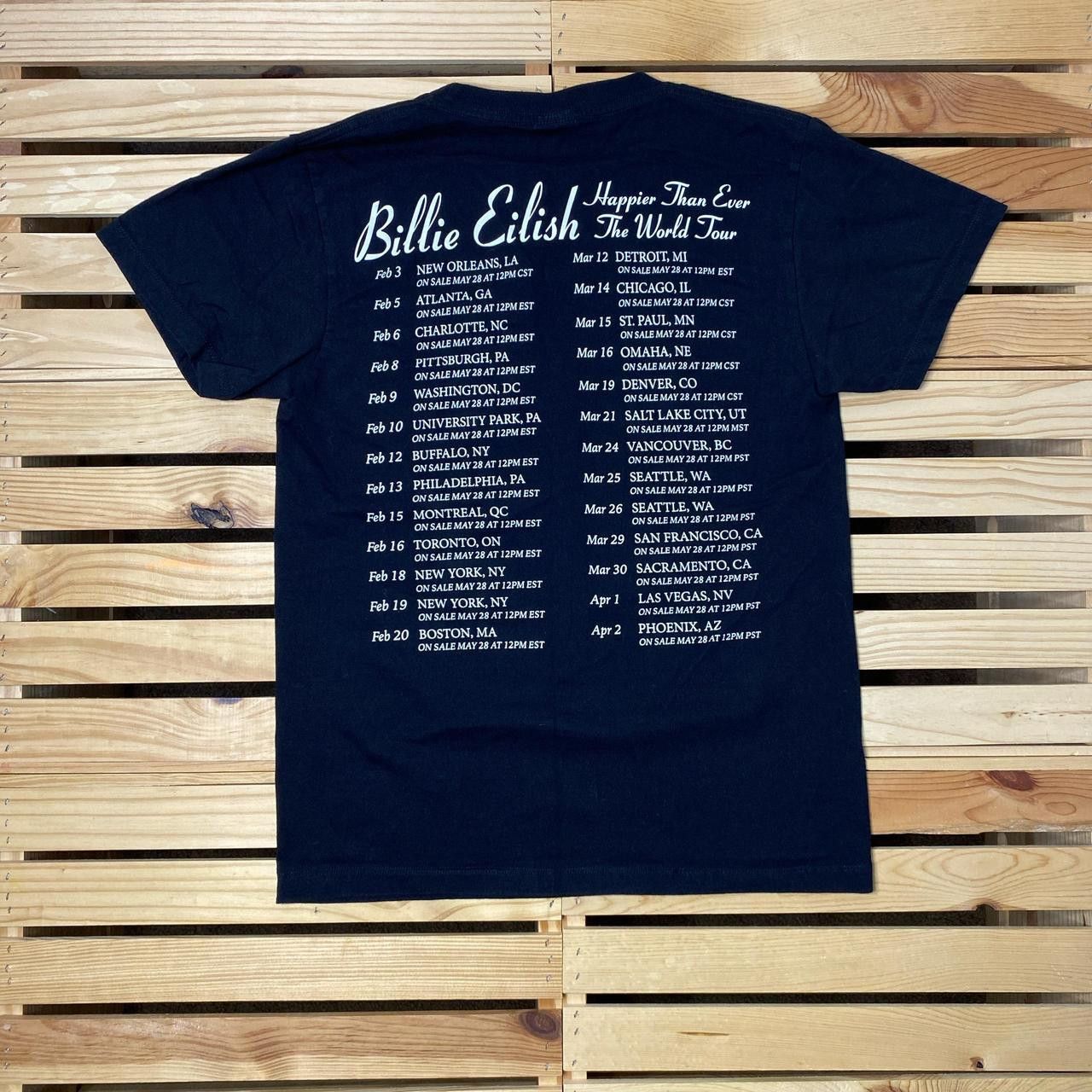 Billie Eilish Billie Eilish Happier Than Ever 2022 Black Tee Size Medium Size US M / EU 48-50 / 2 - 2 Thumbnail