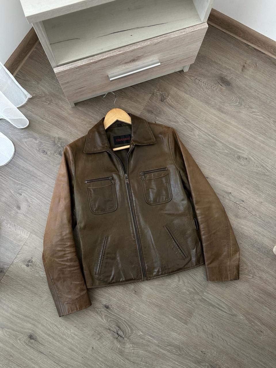 Genuine Leather × Japanese Brand × Vintage Vintage Genuine Leather Leonardo Brown Jacket Size US S / EU 44-46 / 1 - 6 Thumbnail