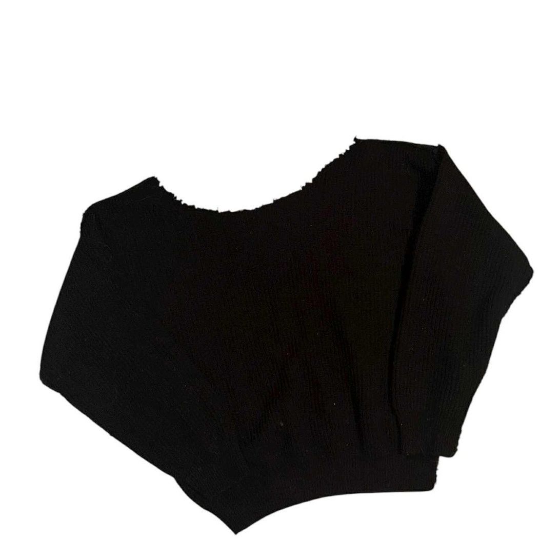 Other Y2K Scoop Neck Black Knit Sweater Grunge Loose Oversized M/L Size L / US 10 / IT 46 - 3 Thumbnail