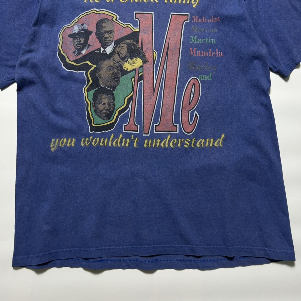 Vintage Vintage 90s Black History Malcolm Graphic T-Shirt Size US L / EU 52-54 / 3 - 4 Thumbnail