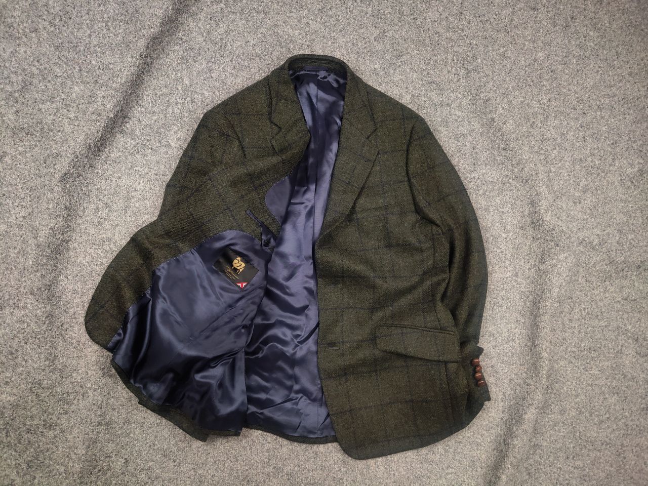 Harris Tweed Charles Robertson British Green Wool Tweed Blazer Jacket Size US M / EU 48-50 / 2 - 1 Thumbnail