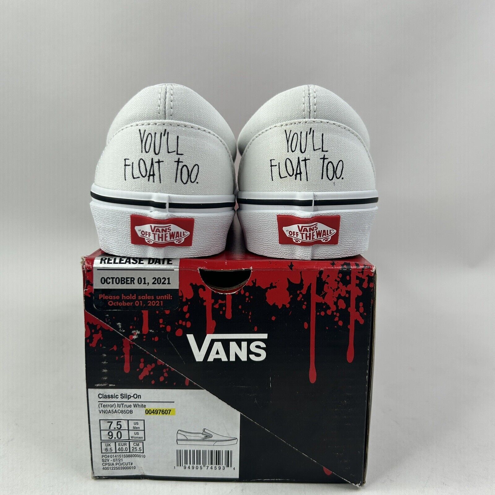 Vans Vans x House Of Terror Classic Slip-On “It/Pennywise” 2024 Size US 9 / IT 39 - 3 Thumbnail