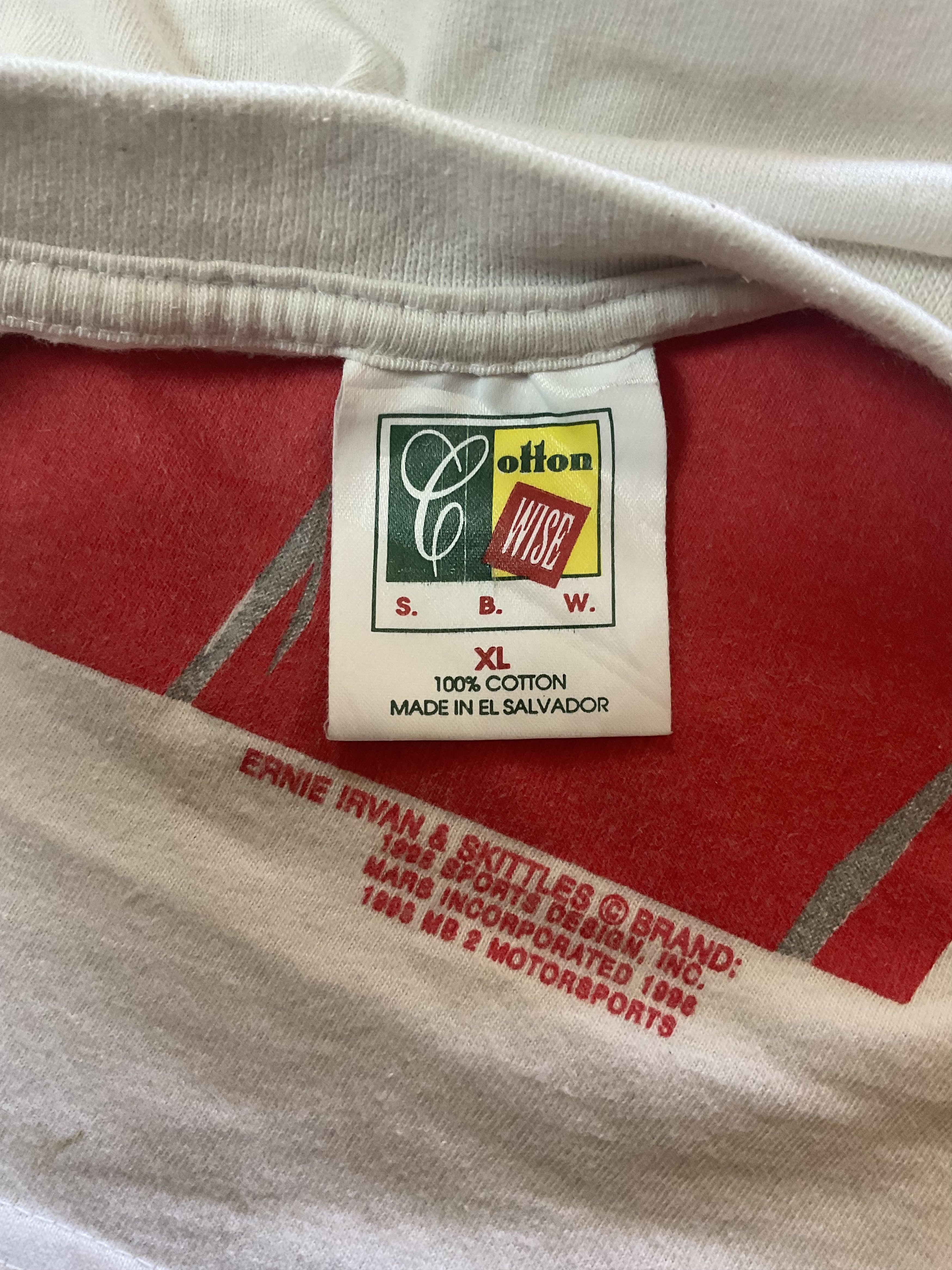 NASCAR Vintage 1998 Ernie Irvan #36 Skittles Racing Team Tshirt Size US XL / EU 56 / 4 - 6 Thumbnail