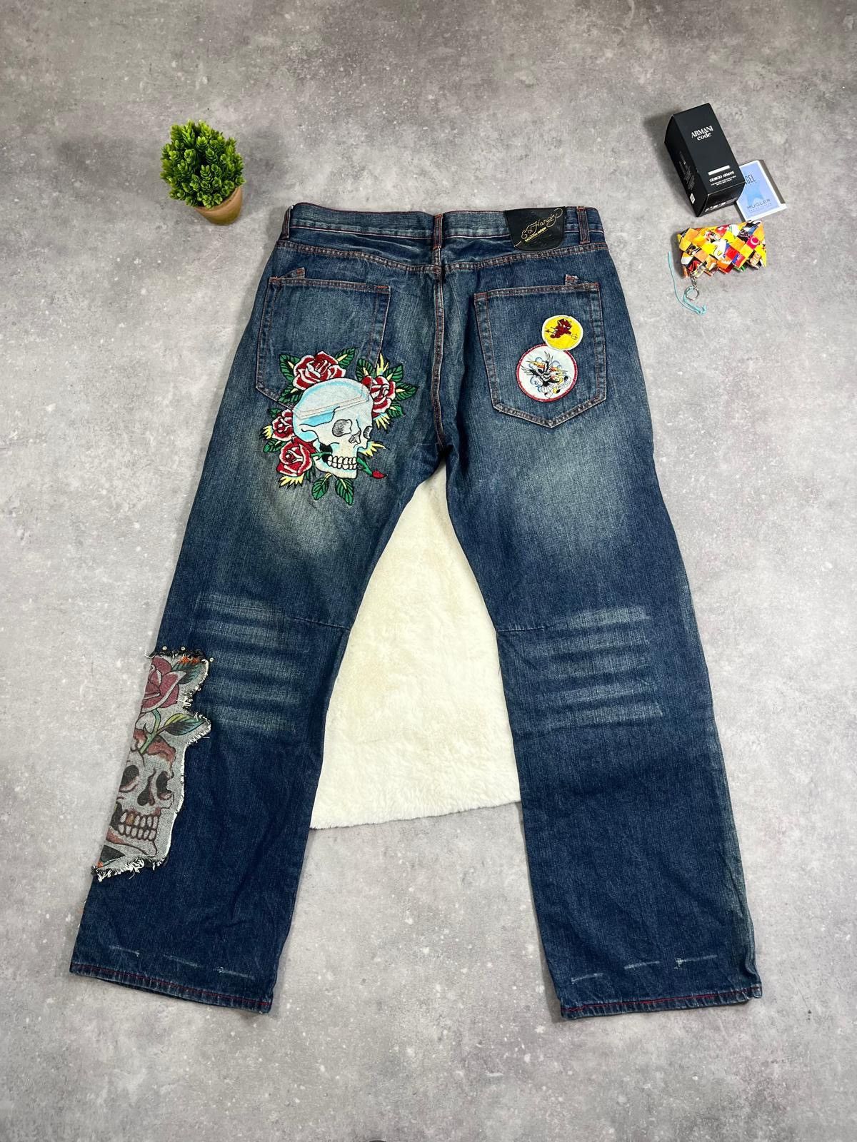 Ed Hardy Vintage Y2k Ed Hardy by Christian Audigier Denim Pants 00s Size US 42 / EU 58 - 1 Thumbnail