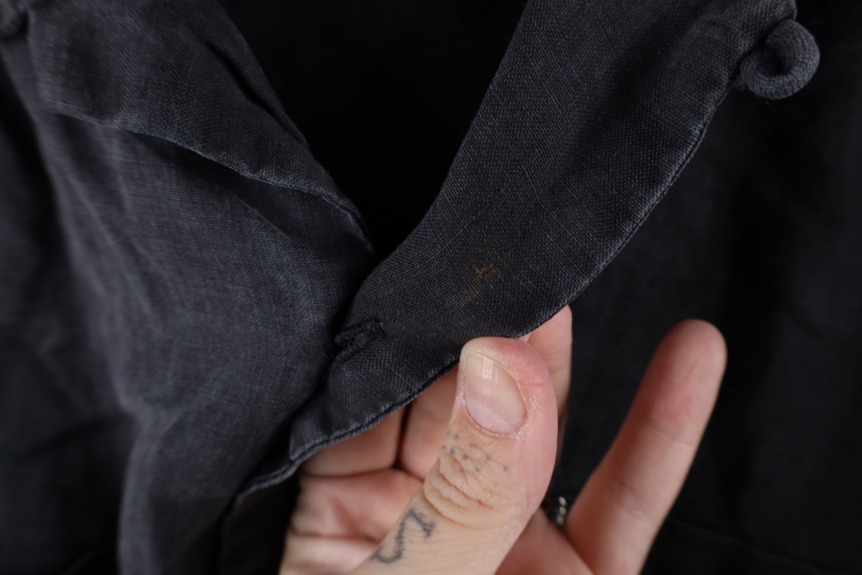 Vintage Vintage 90s Streetwear Looped Collar Button Shirt Black Size US XXL / EU 58 / 5 - 9 Thumbnail