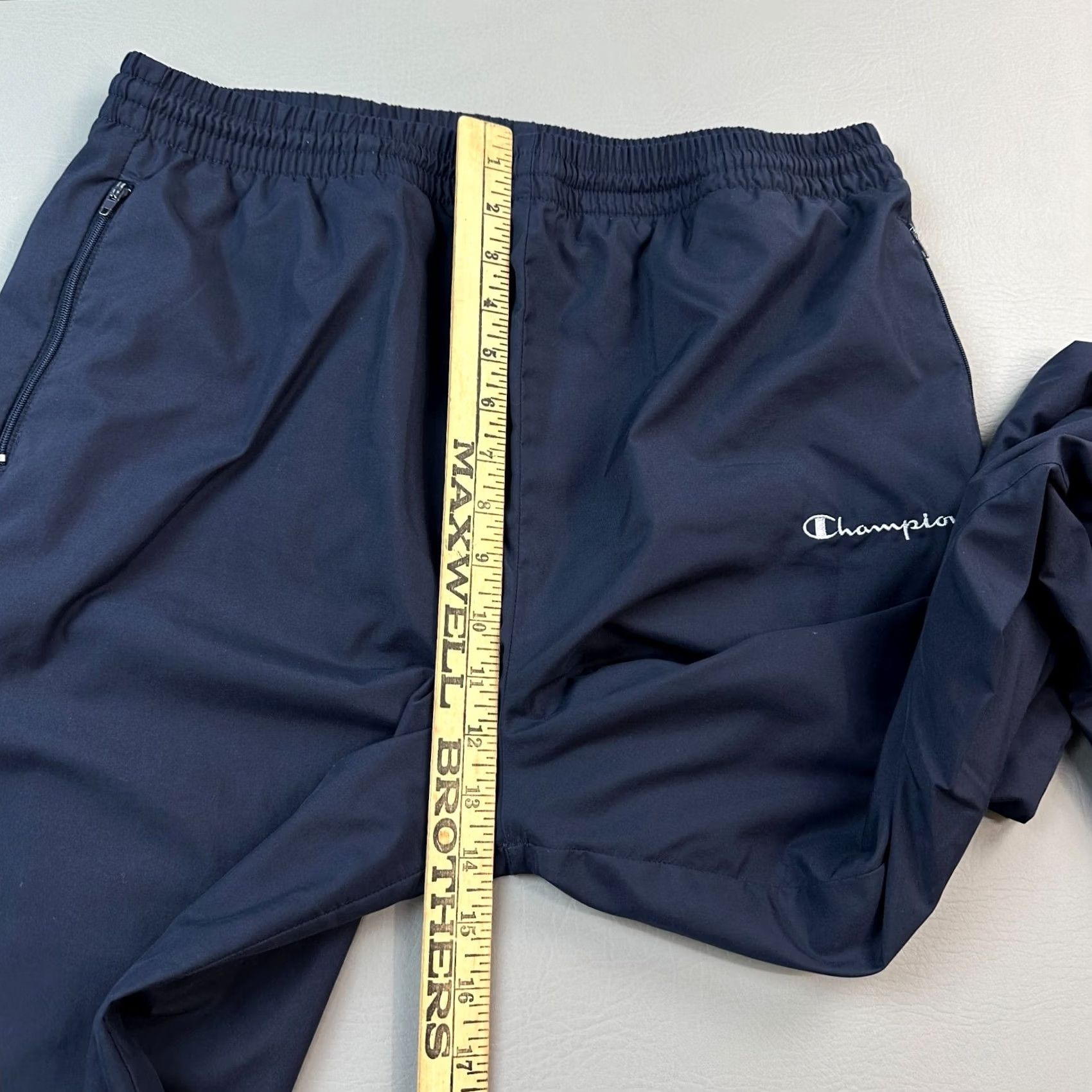 Champion VINTAGE Champion Pants Mens Small Blue Fleece Lined Ankle Zip Windbreaker Y2K Size US 29 - 7 Thumbnail