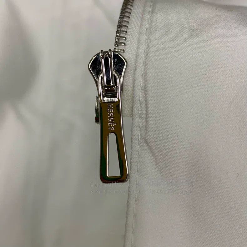 Hermes Hermes White Windbreaker Jacket Size XXS / US 00 / IT 34 - 7 Thumbnail