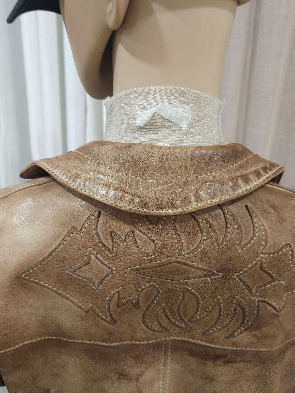 Vintage Super Soft Real Leather Distressed Patina Jacket By Blur Size M / US 6-8 / IT 42-44 - 19 Thumbnail