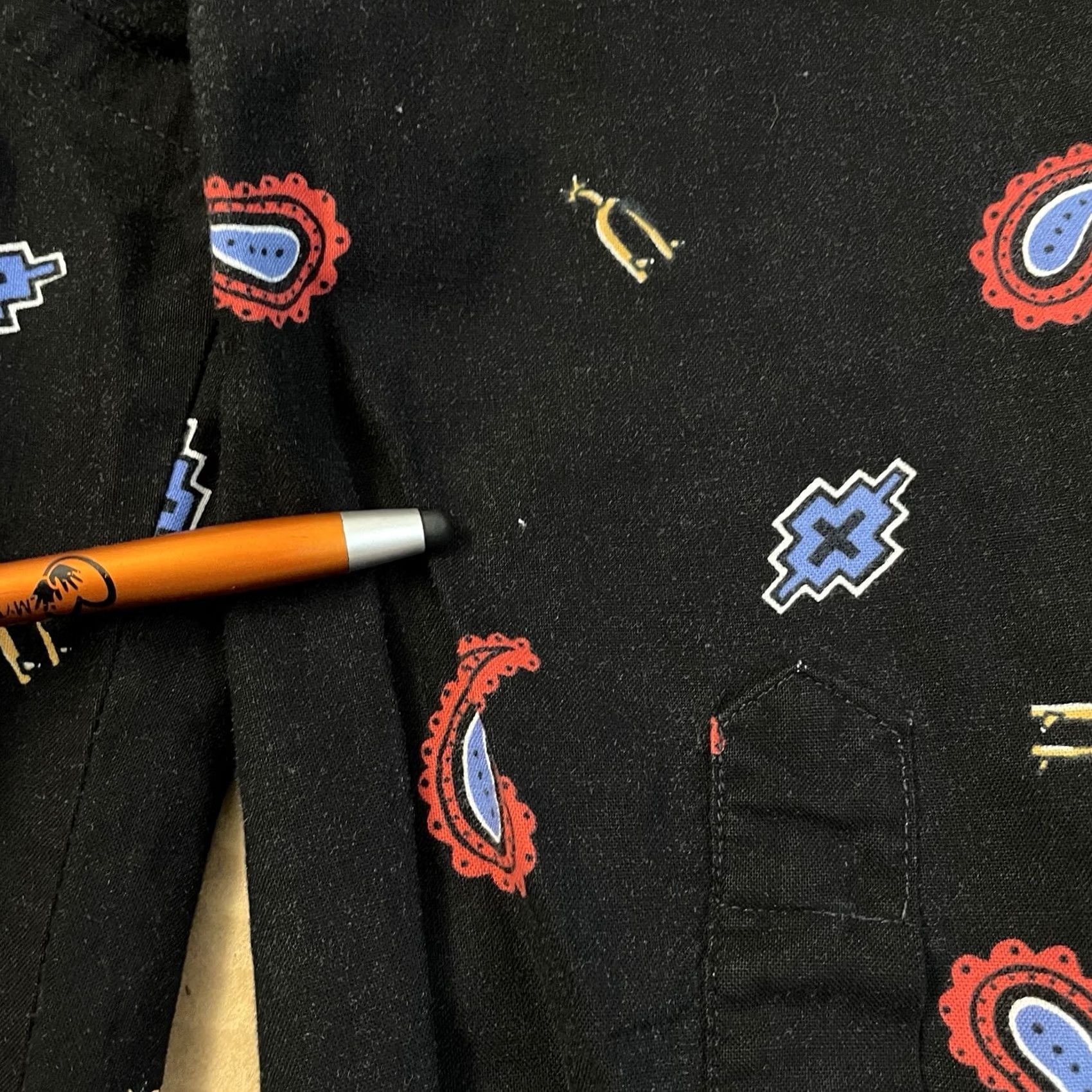 Wrangler VINTAGE Wrangler Button-Down Shirt Western Long Tails Black Mens 17 35 Cotton Paisley Short Sleeve Button-Up Collar-Down Outdoor Western Casual Size US XL / EU 56 / 4 - 3 Thumbnail