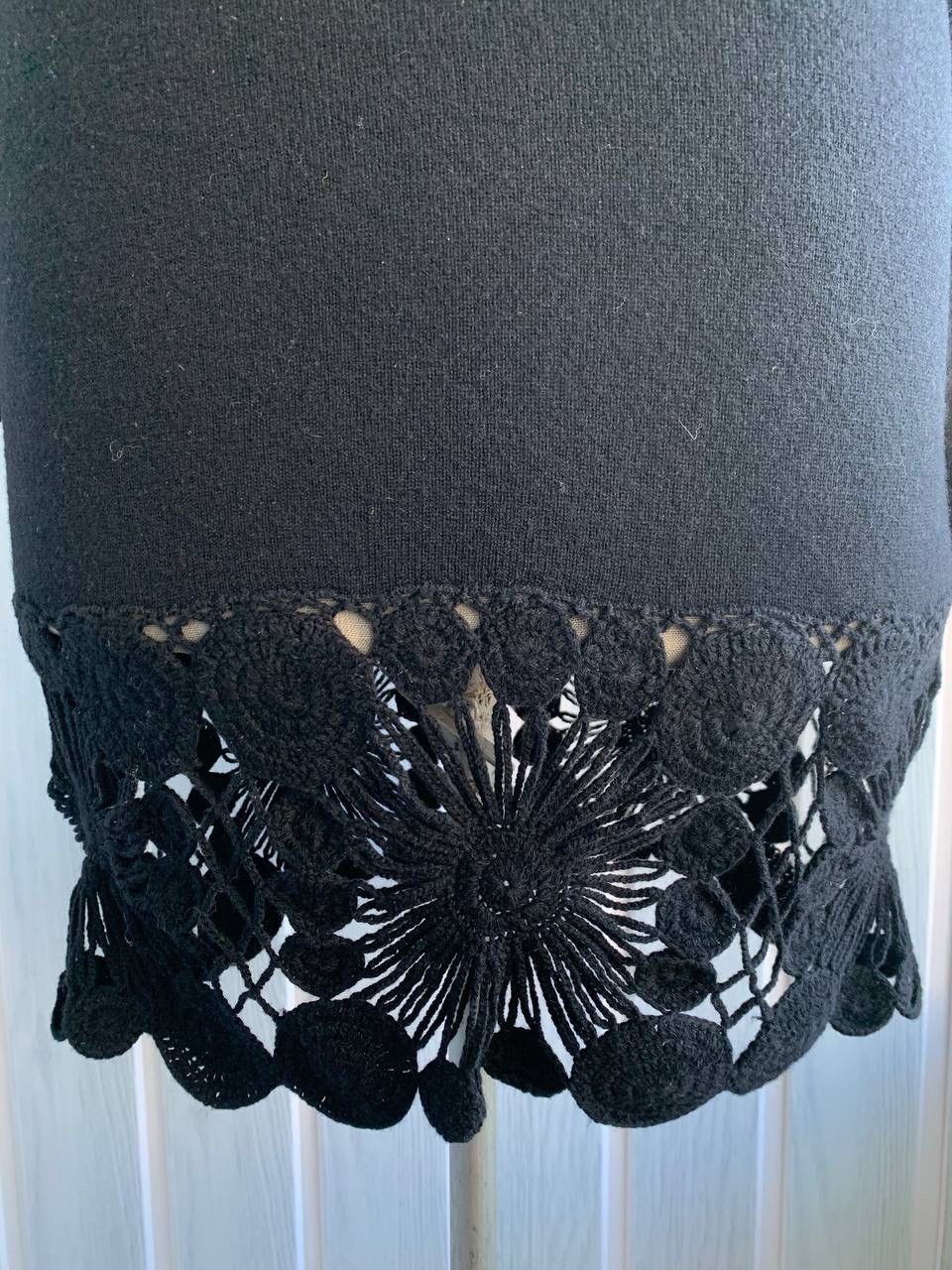 RED Valentino Red Valentino Black Wool & Cashmere Blend Knit A-Line Dress Size M / US 6-8 / IT 42-44 - 11 Thumbnail