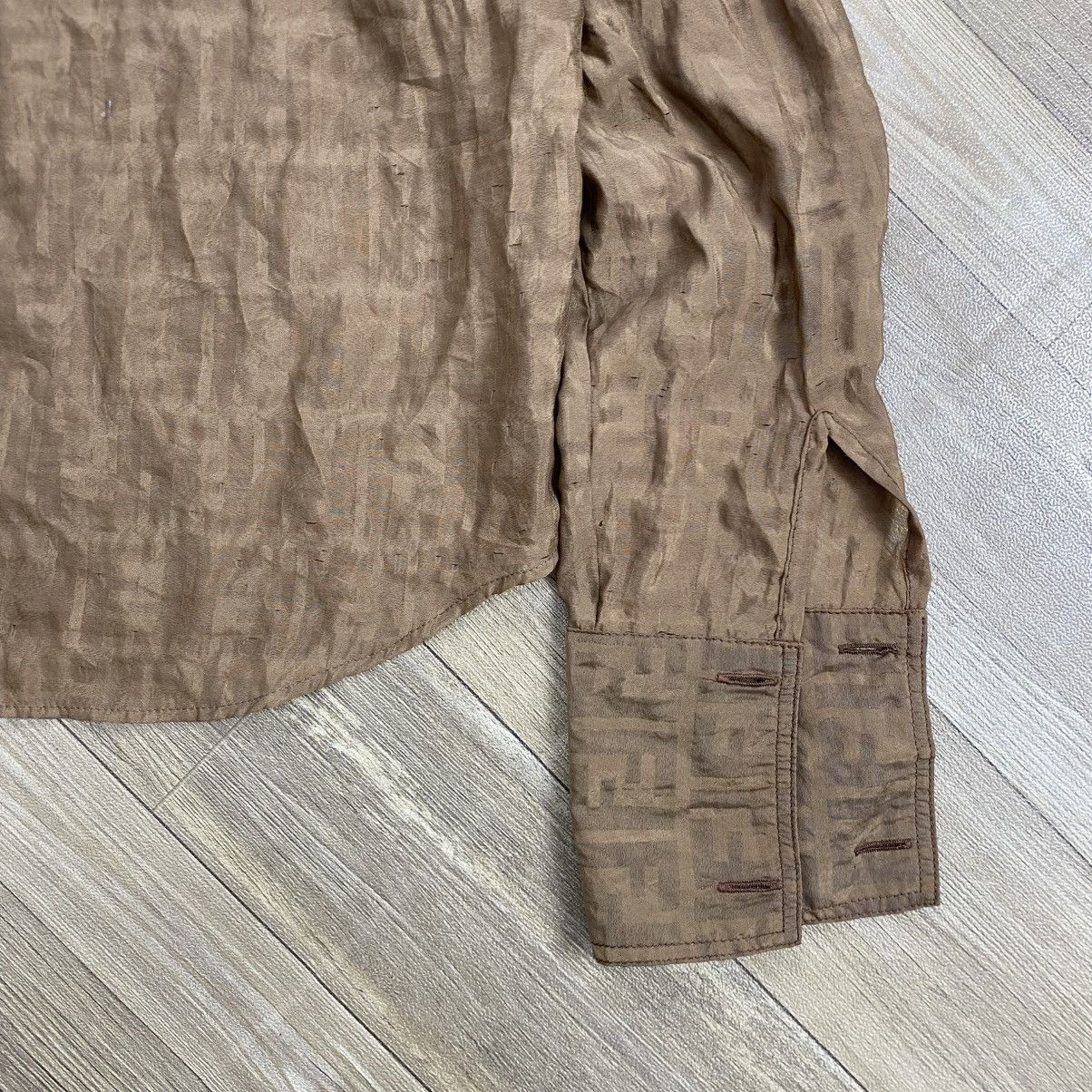 Fendi Vintage Fendi Monogram Distressed Transparent Shirt Luxury Size US M / EU 48-50 / 2 - 14 Thumbnail