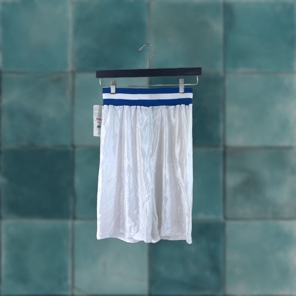 Wilson VINTAGE Wilson Basketball Shorts Mens S White 90s NWT NOS Made in USA Athletic 6.5” Inseam 13” Waist Drawstring USA 90s Size US 29 - 1 Thumbnail