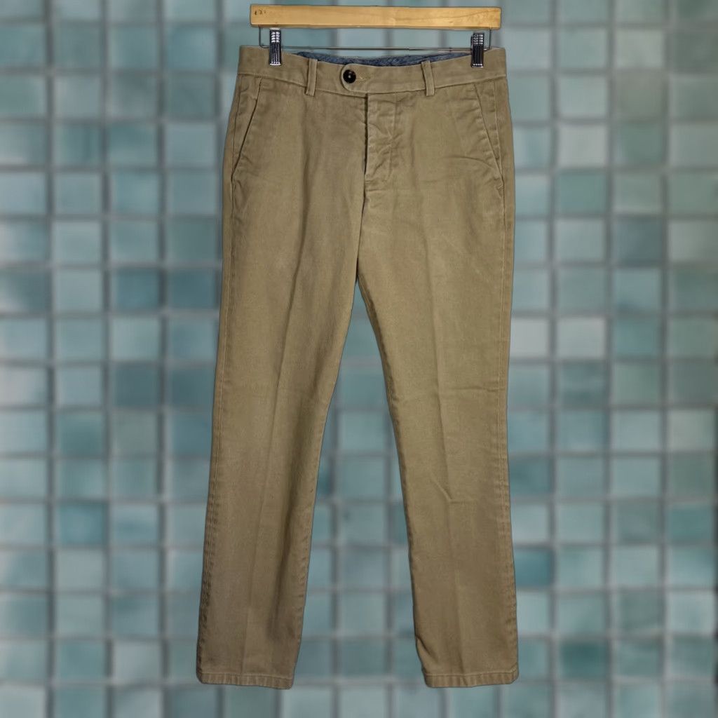 Gustin Gustin Slim Chino Pants Mens 31 x 31 Brown Button Fly Twill 5-Pocket Straight Leg Casual Business Travel Shirt Blues? Size US 31 - 1 Thumbnail