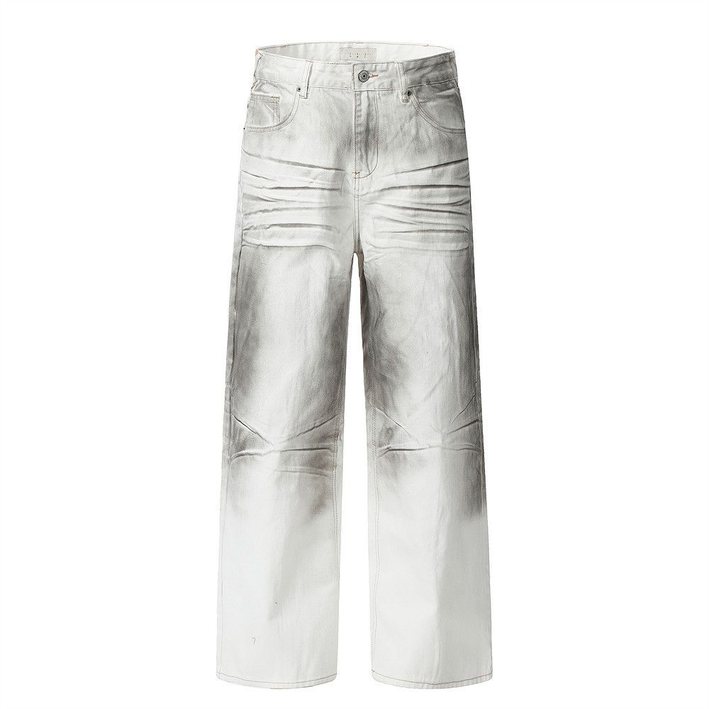 Vintage American street distressed men's loose hip-hop white jeans Size US 32 / EU 48 - 1 Thumbnail