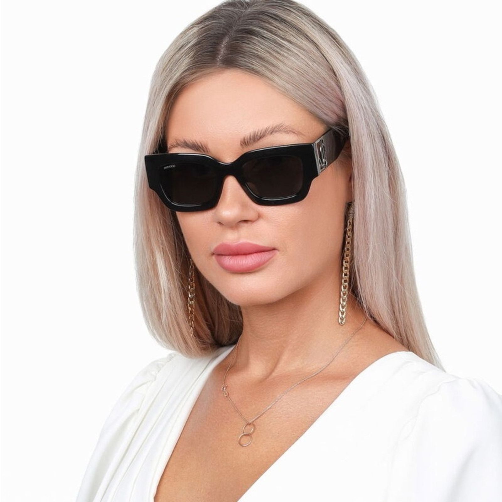 Jimmy Choo BRAND NEW JIMMY CHOO NENA/S 807 Black Women Sunglasses Size ONE SIZE - 5 Thumbnail