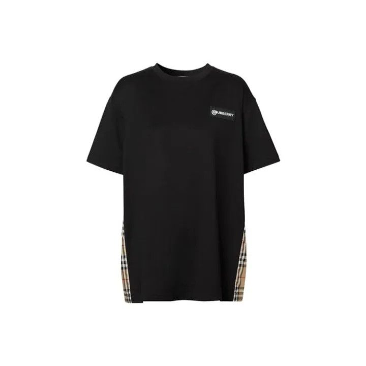 Burberry Burberry Logo Plaid Black Casual Short Sleeve T-Shirt 0079 Size M / US 6-8 / IT 42-44 - 1 Thumbnail