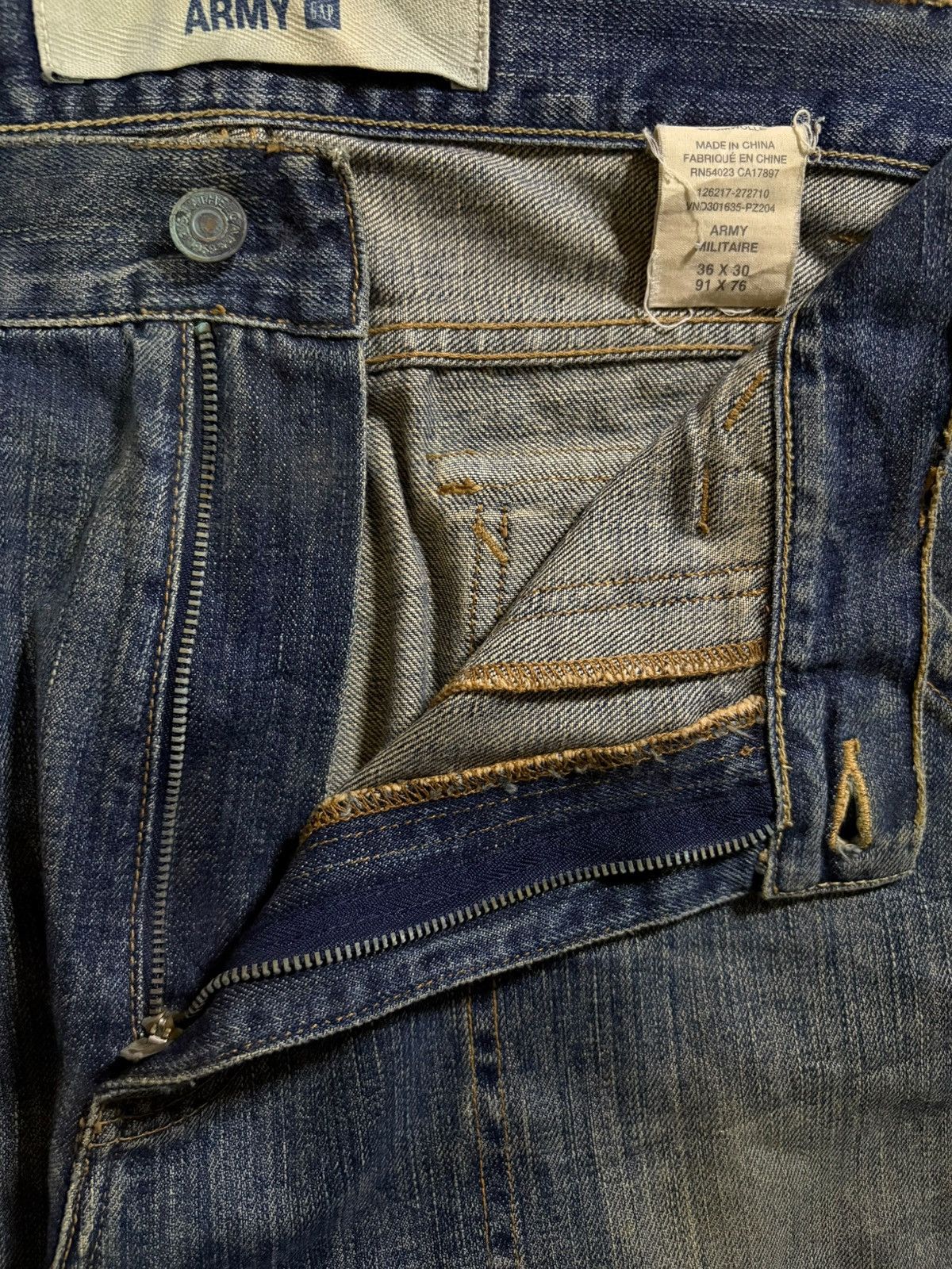 Gap Vintage Gap Army Baker Fatigue Mud Wash Distress Baggy Jeans Size US 38 / EU 54 - 9 Thumbnail