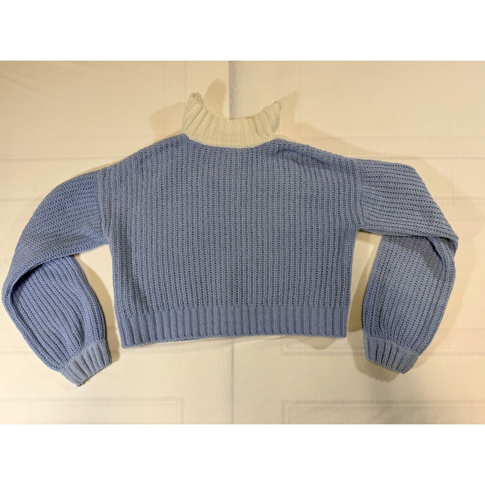 Other Derek Heart Women’s Blue & Cream Quarter Zip Sweater Size S / US 4 / IT 40 - 2 Thumbnail