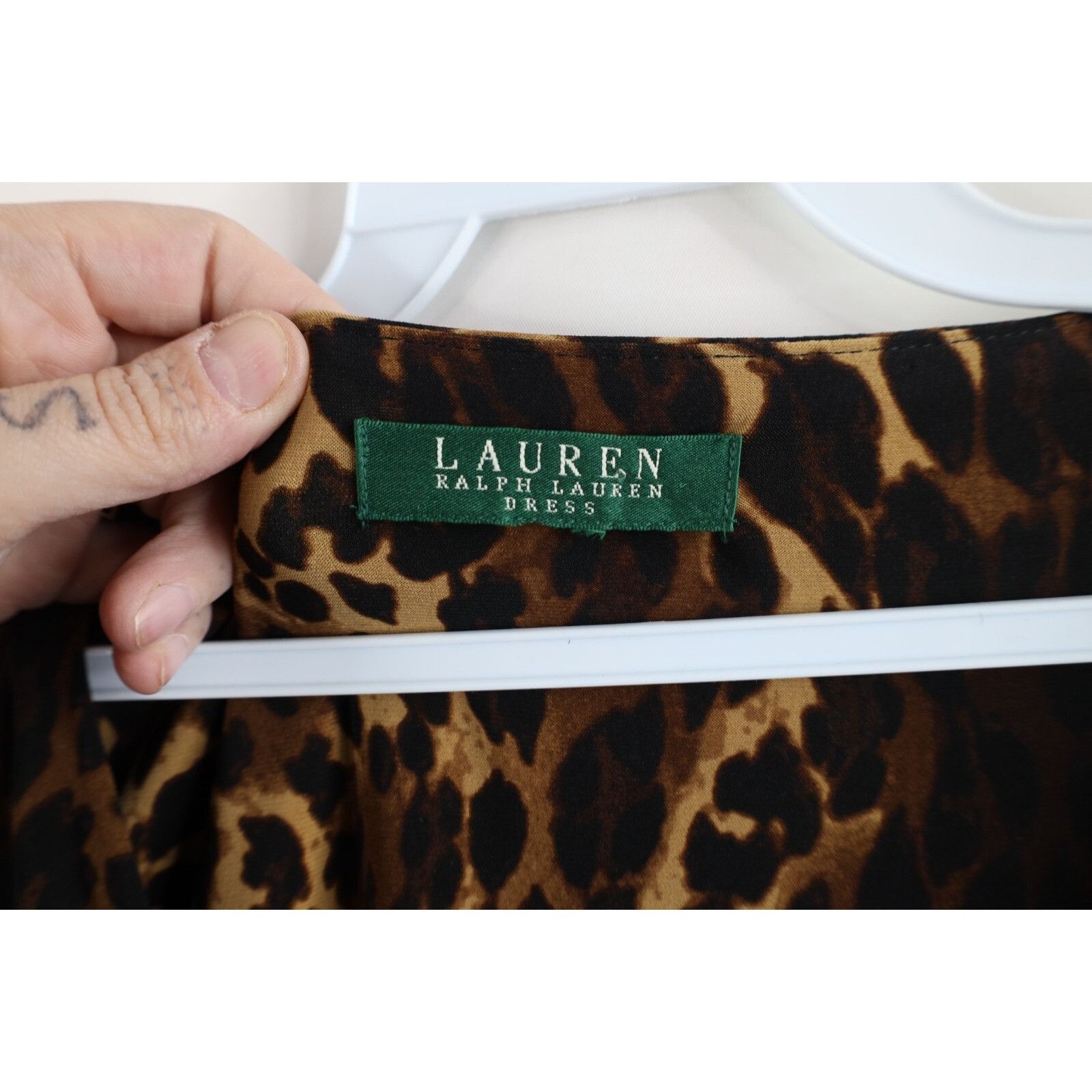 Ralph Lauren × Vintage Vintage 90s Ralph Lauren Leopard Cheetah Dress Size M / US 6-8 / IT 42-44 - 6 Thumbnail