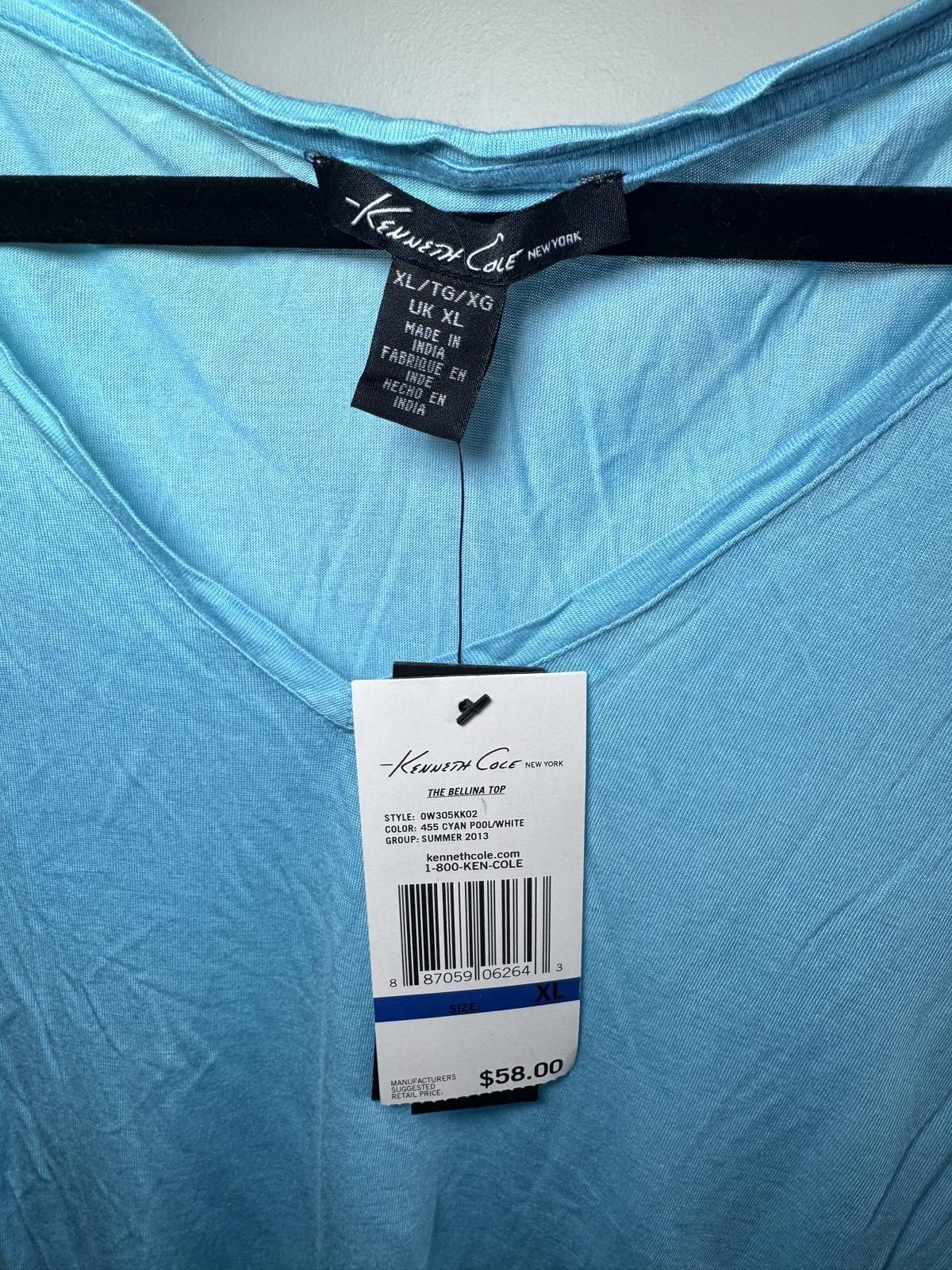 Kenneth Cole Kenneth Cole The Bellina Top - XL Cayan Pool/White Size XL / US 12-14 / IT 48-50 - 2 Thumbnail