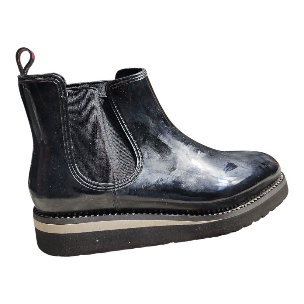 Naturalizer Naturalizer Women's Luna Chelsea Rain Boots‎ 8 Black Glossy Size US 8 / IT 38 - 3 Thumbnail