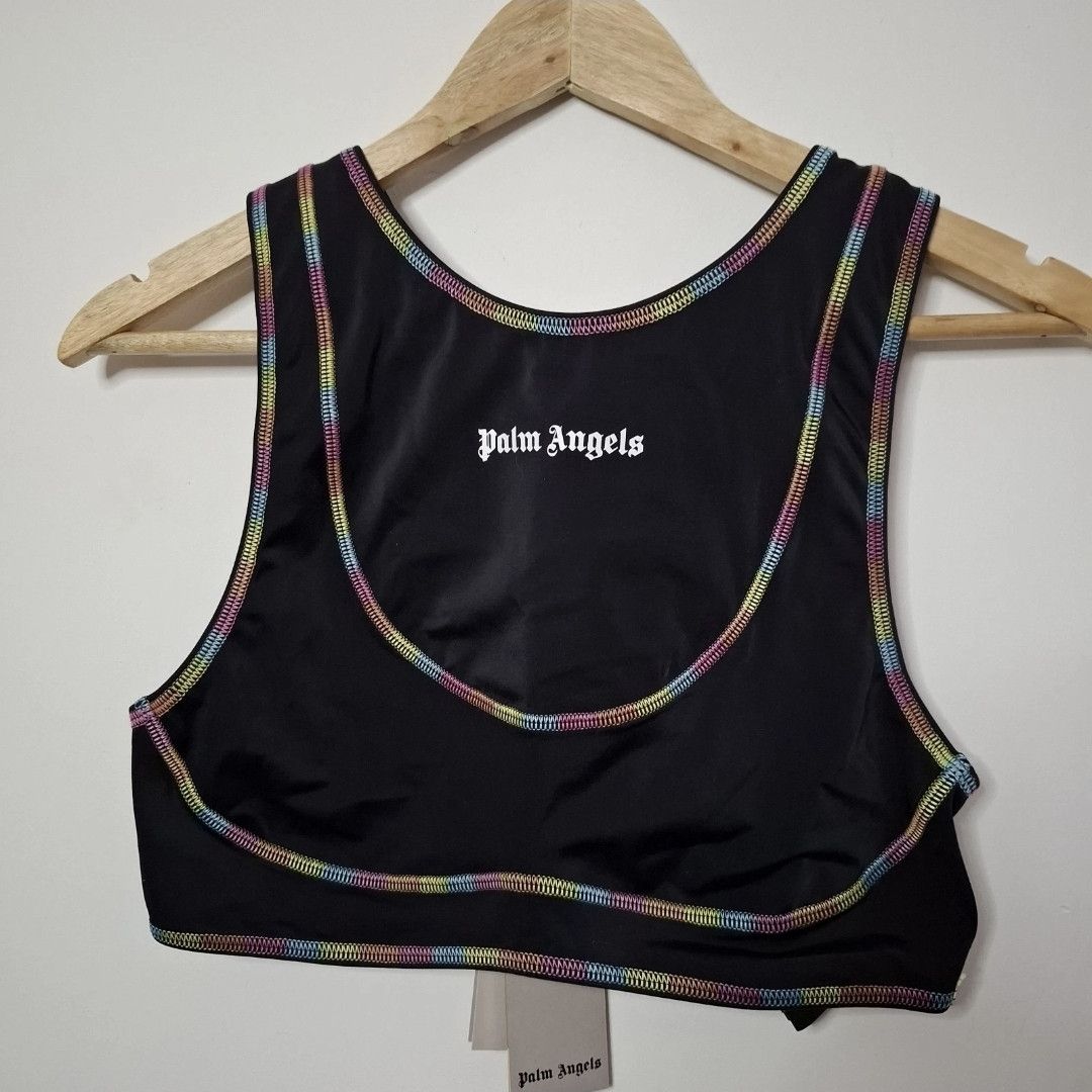 Palm Angels PALM ANGELS Rainbow Coloured Stretch Nylon Miami Crop Top Size XL / US 12-14 / IT 48-50 - 2 Thumbnail