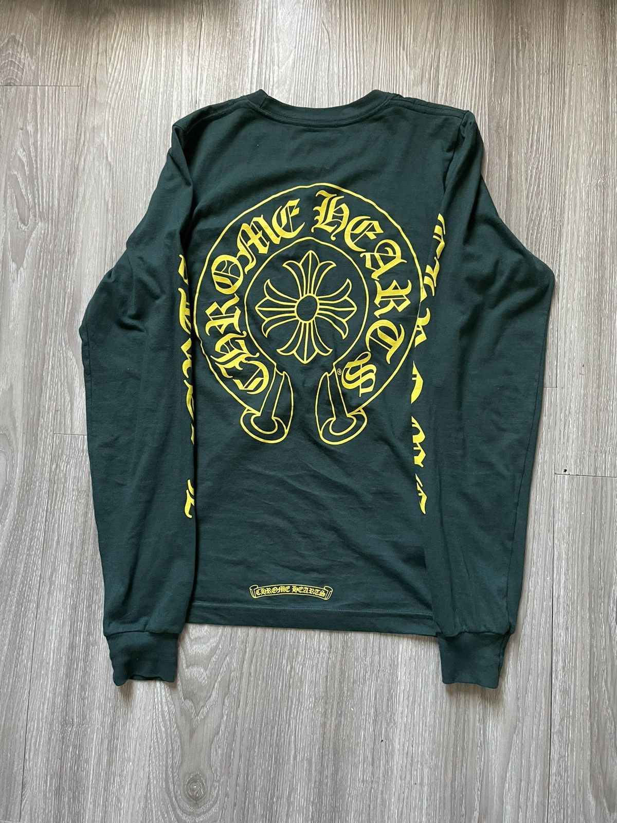 image of Chrome Hearts Green Horseshoe Long Sleeve, Men's (Size XS)