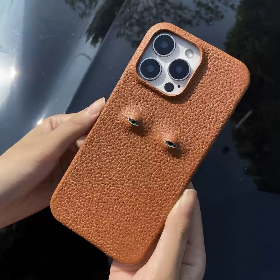 Genuine Leather Genuine Real Leather Designer Eye Iphone 16 Pro Max Case Size ONE SIZE - 5 Thumbnail