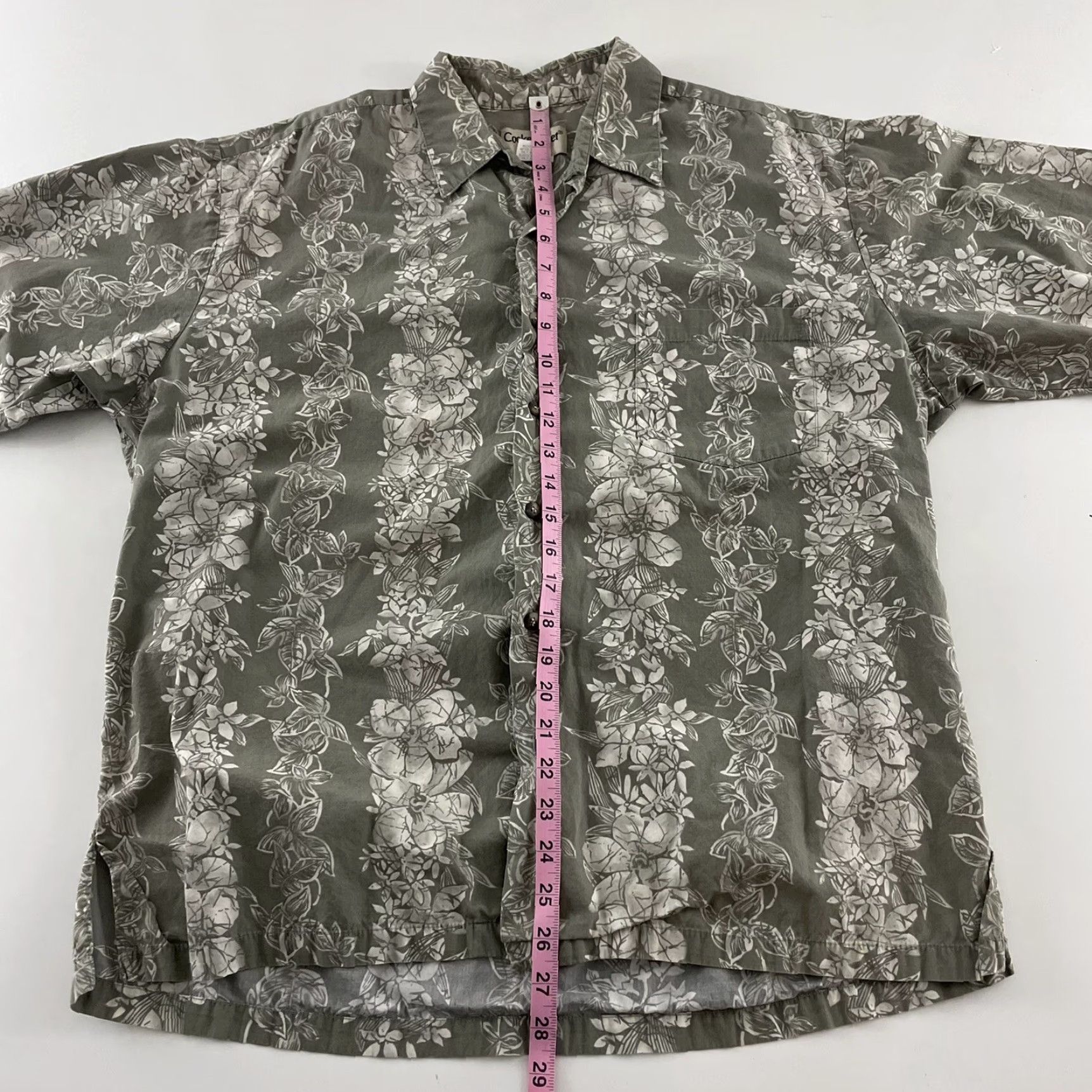 Vintage VTG Cooke Street Floral Hawaiian Short Sleeve Button-Up Shirt Men's XL Green Size US XL / EU 56 / 4 - 5 Thumbnail