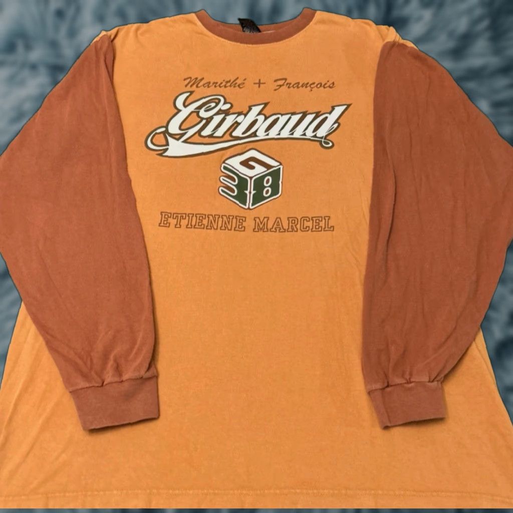 Vintage VINTAGE Girbaud MFG Logo VTG Longsleeve Shirt Mens XL Hip Hop 90s Y2K graphic Logo Brown Sweatshirt T-Shirt Size US XL / EU 56 / 4 - 1 Thumbnail