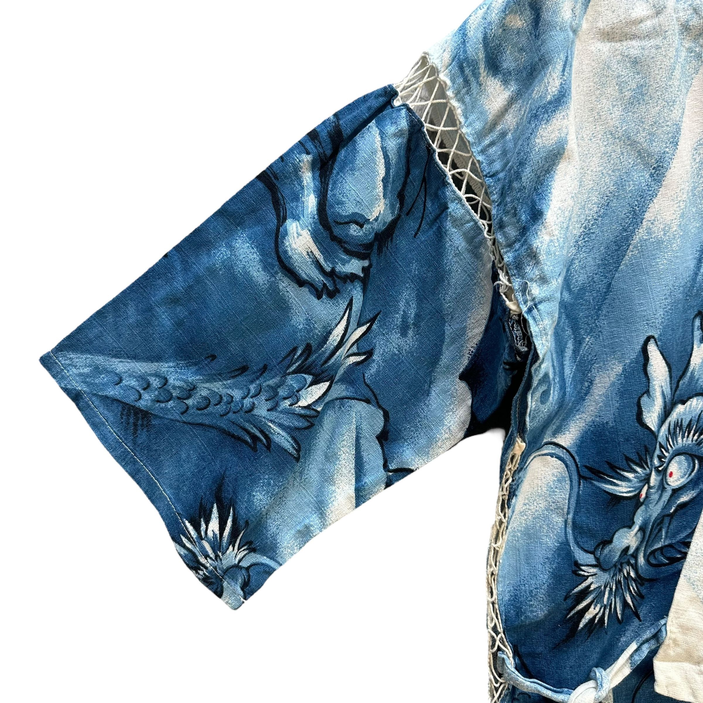 Japanese Brand Vintage Kimono Sea Dragon Graphic Printed Fullprint #A2-0042 Size US M / EU 48-50 / 2 - 4 Thumbnail