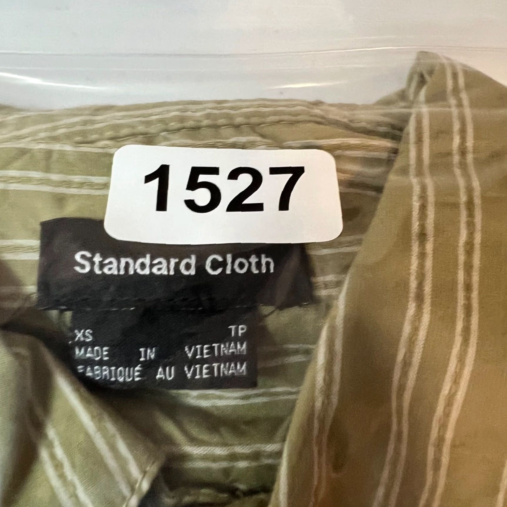 Olive VINTAGE Standard Cloth Mens XS Olive Green Striped Long Sleeve Button-Up Shirt Size XS / US 0-2 / IT 36-38 - 7 Thumbnail