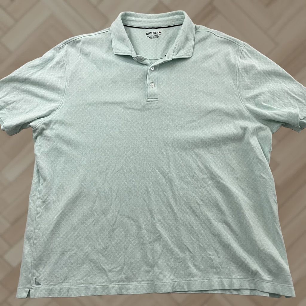 UNTUCKit UNTUCKit Short Sleeve Golf Polo Shirt Men's 2XL Mint Green Size US XXL / EU 58 / 5 - 1 Thumbnail