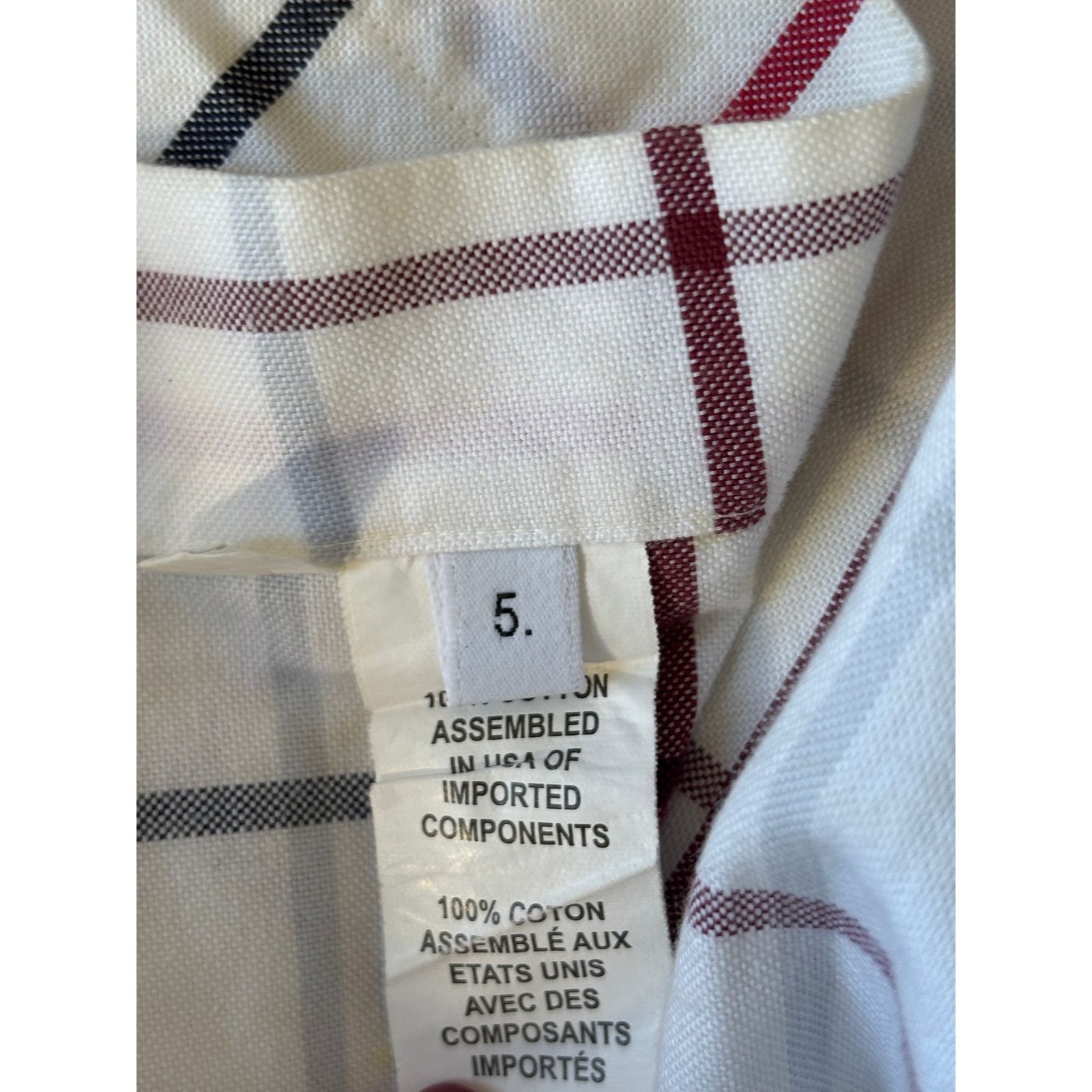 Thom Browne Thom Browne White and Red Check Button Down Shirt Size 5 XXL Size US XXL / EU 58 / 5 - 4 Thumbnail