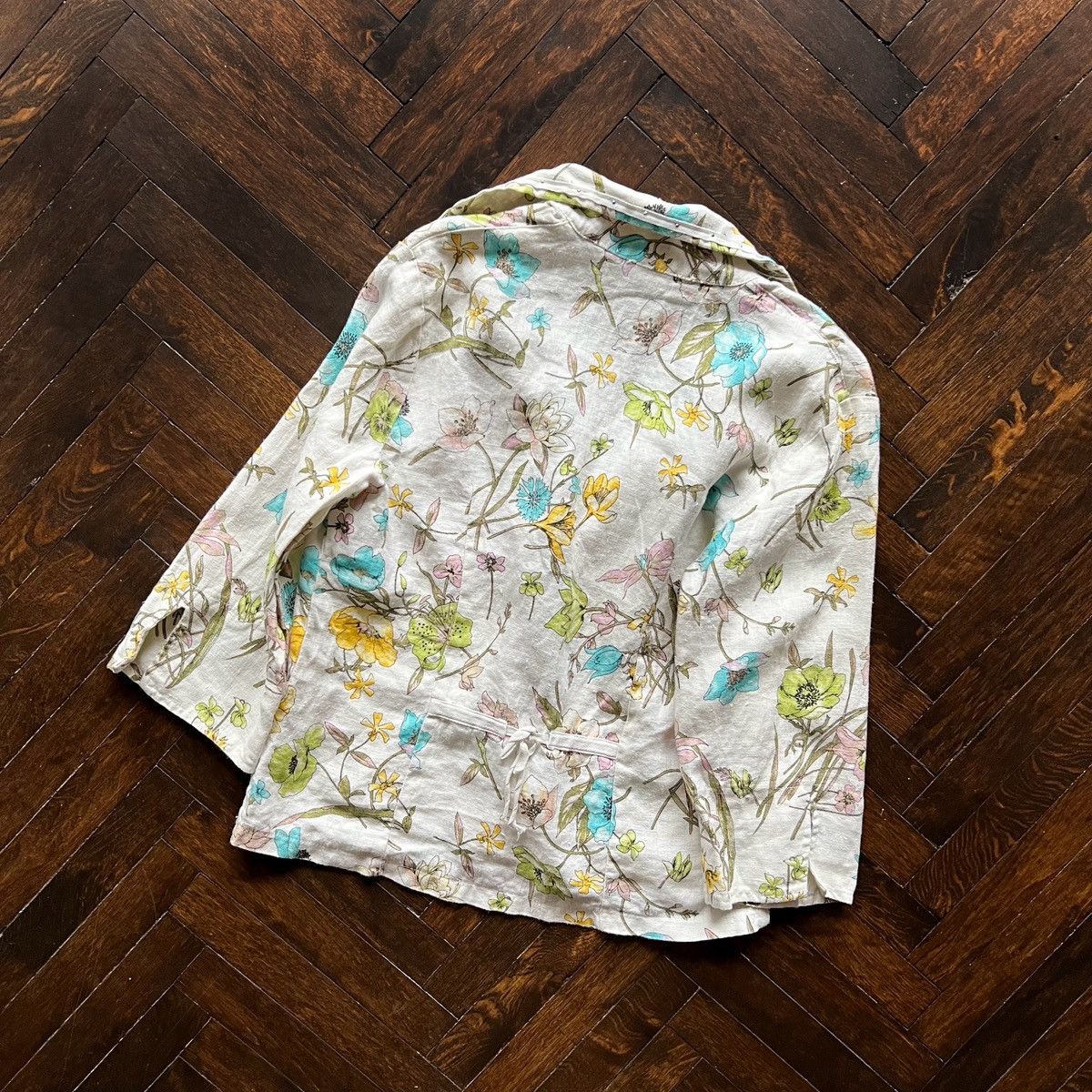 Elisa Cavaletti Elisa Cavaletti Linen Floral Lightweight Cardigan Jacket Size L / US 10 / IT 46 - 5 Thumbnail