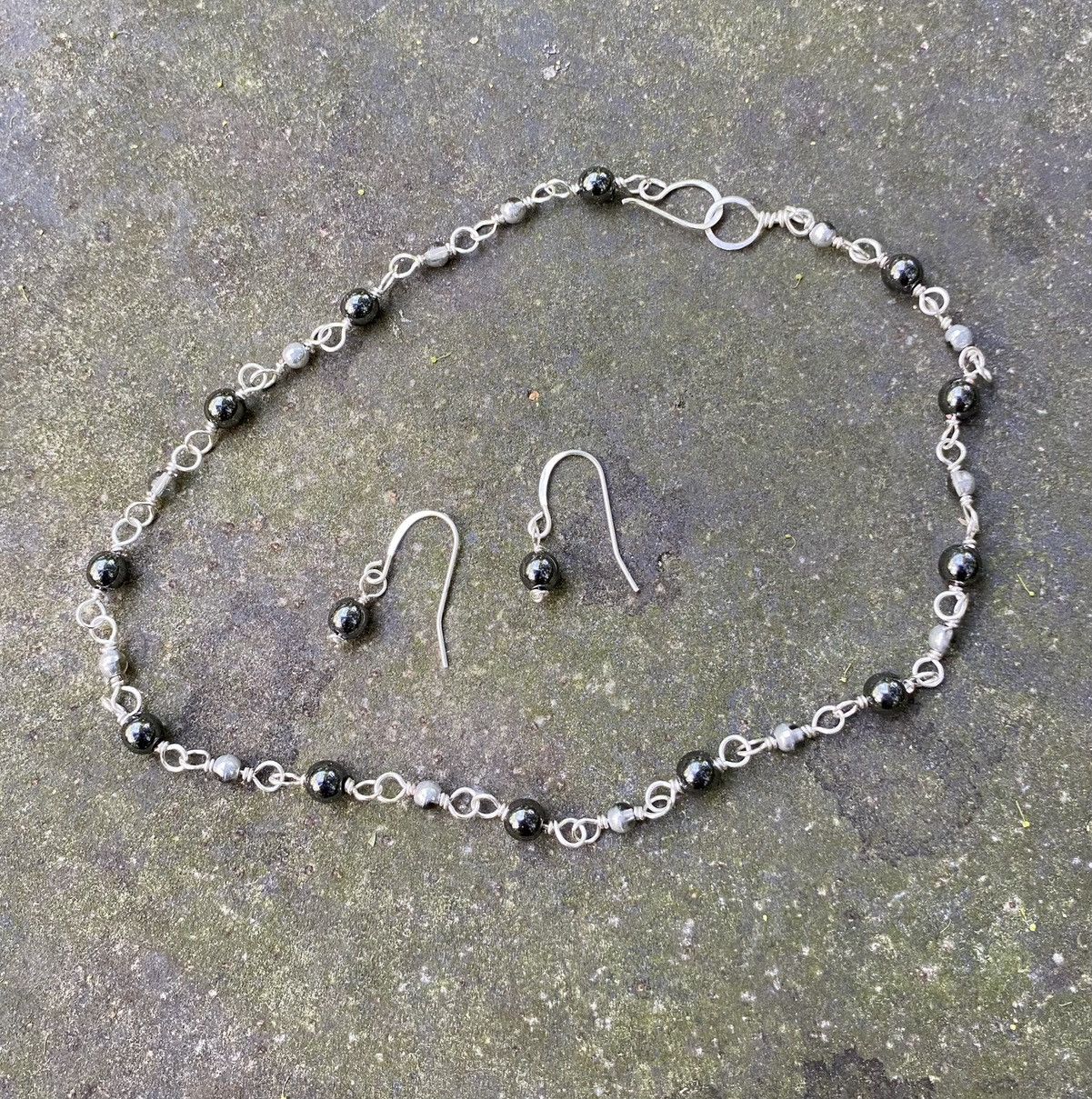 Handmade Hematite Choker and Earrings Size ONE SIZE - 1 Thumbnail