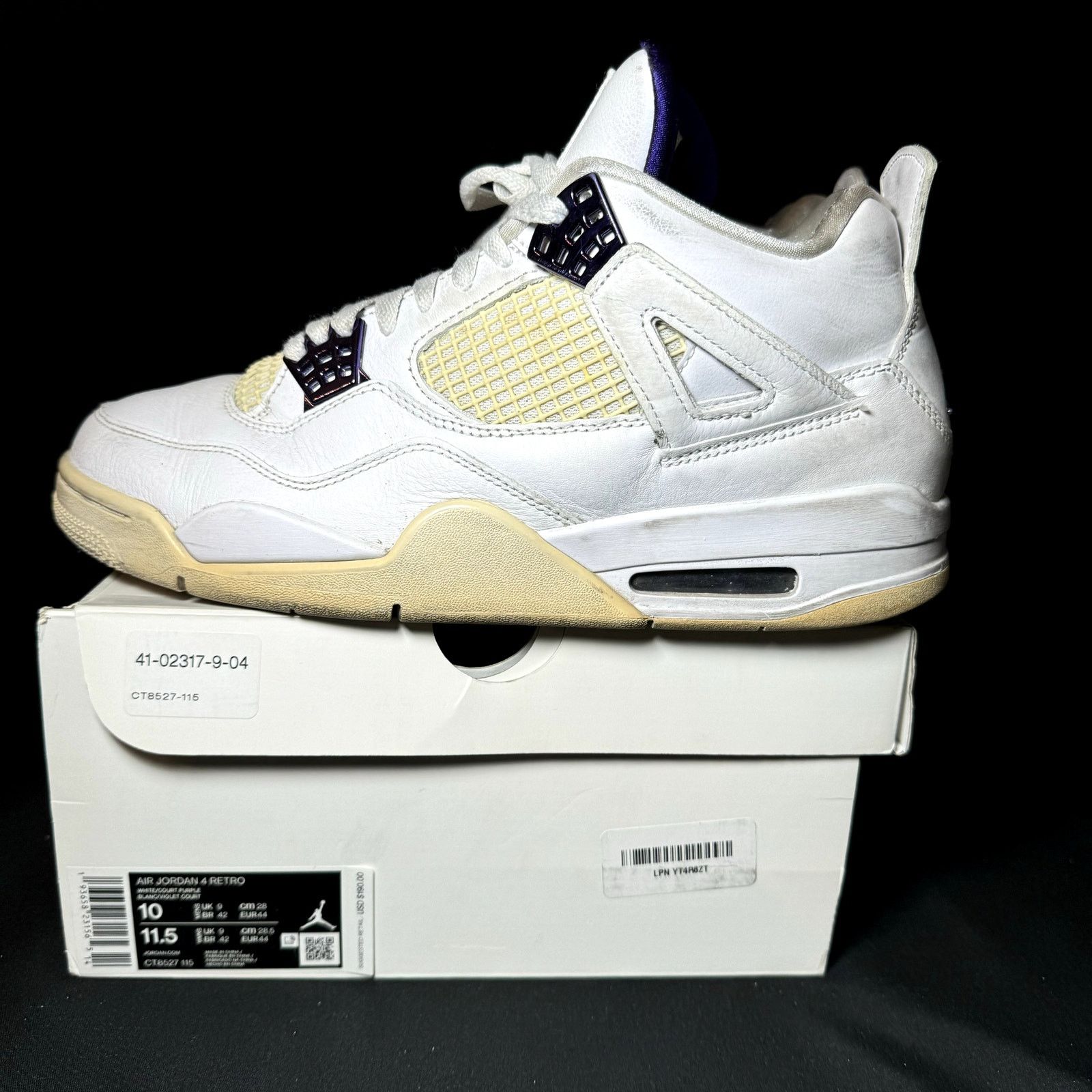 Size 10 - Nike Air Jordan 4 Retro Purple Metallic Shoes