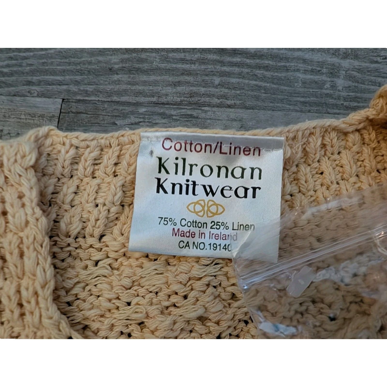Buttero Kilronan Knitwear Cardigan Sweater Womens XS Yellow Cotton Blend, Linen Knit Geometric Cable-Knit Round Neck Long Sleeve Button Crochet Relaxed Irish Size XS / US 0-2 / IT 36-38 - 7 Thumbnail