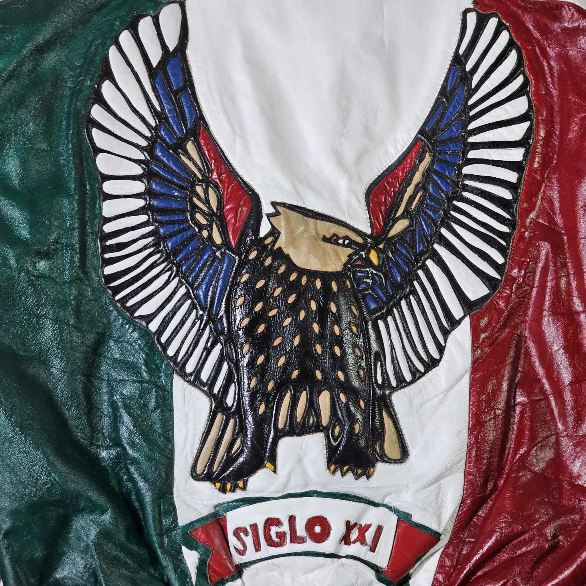 Vintage Mexico Vintage 90s Custom Leather Biker Eagle Jacket Size US M / EU 48-50 / 2 - 7 Thumbnail