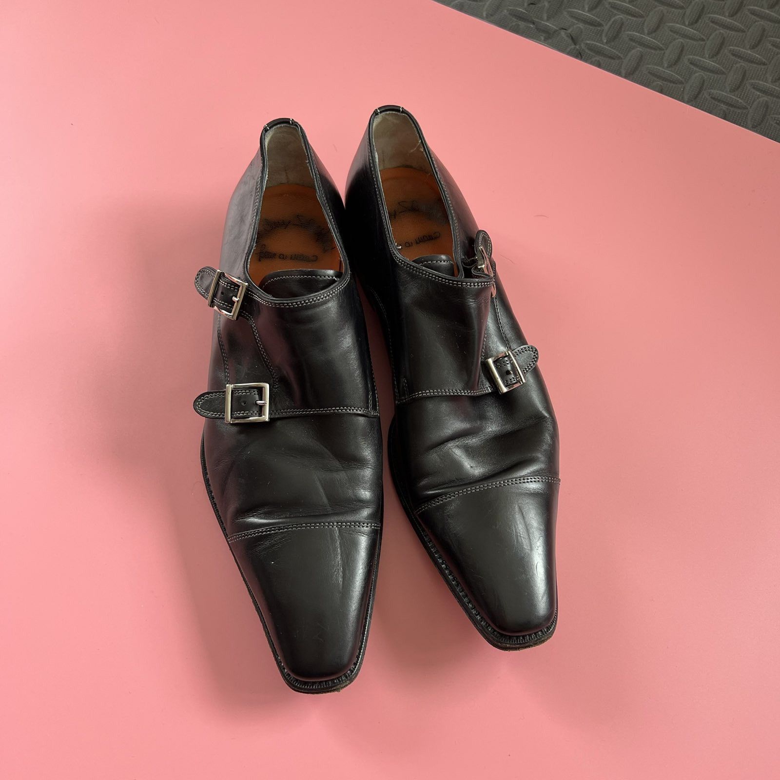 Santoni SANTONI Double Monk Toe Cap Black Oxfords Sz 7 Size US 7 / EU 40 - 3 Thumbnail