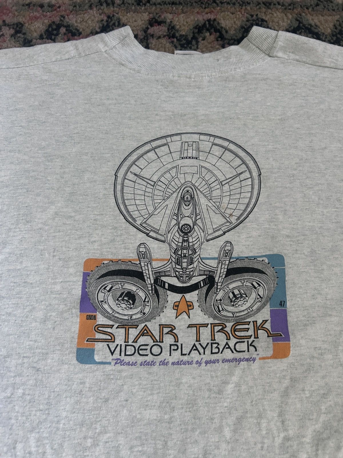 Vintage Vintage 90s Star Trek Video Playback Promo T-Shirt Size US L / EU 52-54 / 3 - 5 Thumbnail